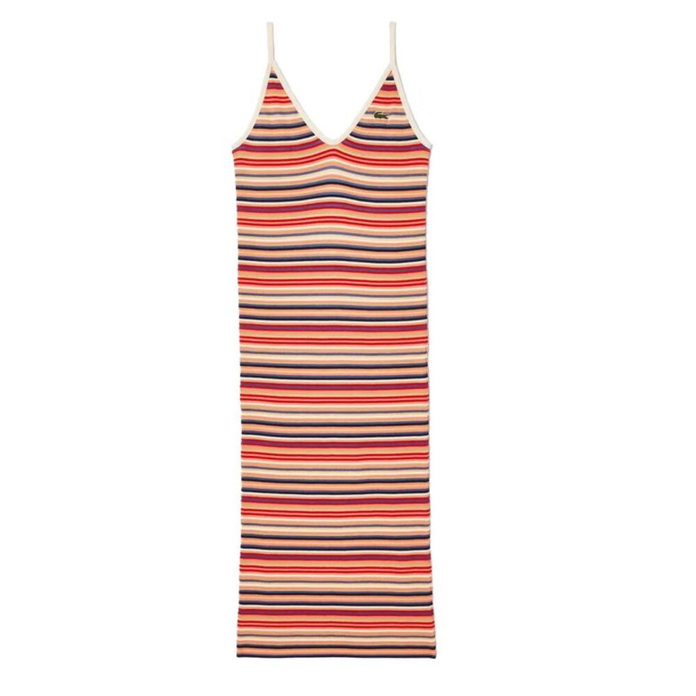 Lacoste Womens/Ladies Striped Cotton Blend Long Maxi Dress / Multicolored